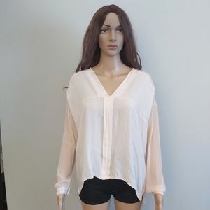 C'est Moi Italian peach long sleeves top blouse high low tunic Italy